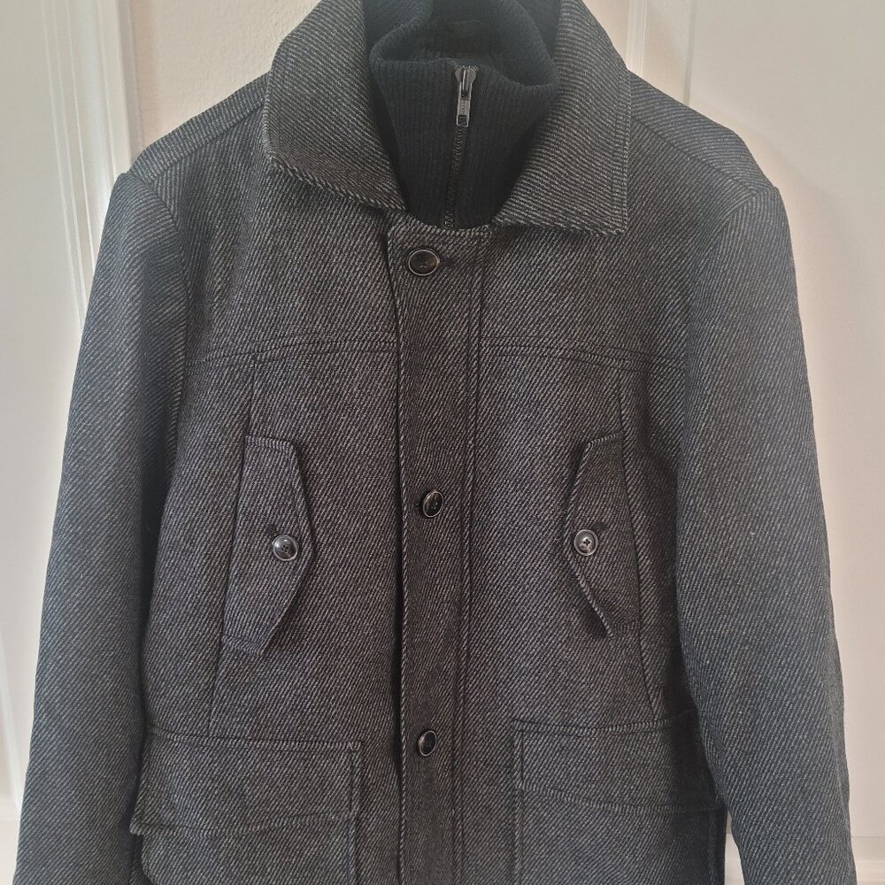American Rag Black Sea Peacoat Wool Blend Utility Coat Size Small Brand New